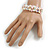 Pastel Multi Enamel Infinity Cluster Textured Flex Bracelet In Silver Tone - 20cm Long - view 2