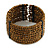 Bronze Glass Bead Flex Cuff Bracelet - Medium - view 3