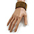 Bronze Glass Bead Flex Cuff Bracelet - Medium - view 2