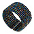 Peacock Glass Bead Flex Cuff Bracelet - Medium - view 5