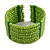 Lime Green Glass Bead Flex Cuff Bracelet - Medium - view 3