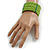 Lime Green Glass Bead Flex Cuff Bracelet - Medium - view 2