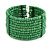 Apple Green Glass Bead Flex Cuff Bracelet - Medium - view 3