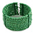 Apple Green Glass Bead Flex Cuff Bracelet - Medium - view 4