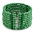 Apple Green Glass Bead Flex Cuff Bracelet - Medium - view 5