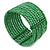 Apple Green Glass Bead Flex Cuff Bracelet - Medium - view 6