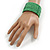 Apple Green Glass Bead Flex Cuff Bracelet - Medium - view 2