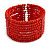 Brick Red Glass Bead Flex Cuff Bracelet - Medium - view 6