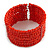 Brick Red Glass Bead Flex Cuff Bracelet - Medium - view 5
