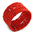 Brick Red Glass Bead Flex Cuff Bracelet - Medium - view 2