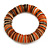 Orange/ Brown/ White Shell Flex Bracelet - 17cm L - Medium