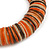 Orange/ Brown/ White Shell Flex Bracelet - 17cm L - Medium - view 4