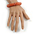 Orange/ Red/ White Shell Flex Bracelet - 18cm L - Medium - view 3