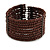 Chocolate Brown Glass Bead Flex Cuff Bracelet - Medium - view 2