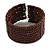 Chocolate Brown Glass Bead Flex Cuff Bracelet - Medium - view 4