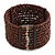 Chocolate Brown Glass Bead Flex Cuff Bracelet - Medium - view 5