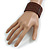 Chocolate Brown Glass Bead Flex Cuff Bracelet - Medium - view 3