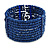 Royal Blue Glass Bead Flex Cuff Bracelet - Medium - view 2
