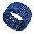 Royal Blue Glass Bead Flex Cuff Bracelet - Medium - view 6