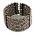 Taupe Grey Glass Bead Flex Cuff Bracelet - Medium - view 5