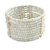 White Glass Bead Flex Cuff Bracelet - Medium - view 3