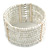 White Glass Bead Flex Cuff Bracelet - Medium - view 6