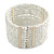 White Glass Bead Flex Cuff Bracelet - Medium - view 4