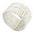 White Glass Bead Flex Cuff Bracelet - Medium - view 5