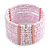 Light Pink Glass Bead Flex Cuff Bracelet - Medium - view 4