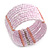 Light Pink Glass Bead Flex Cuff Bracelet - Medium - view 2
