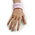 Light Pink Glass Bead Flex Cuff Bracelet - Medium - view 3