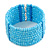Light Blue Glass Bead Flex Cuff Bracelet - Medium - view 5