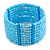 Light Blue Glass Bead Flex Cuff Bracelet - Medium - view 4