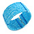 Light Blue Glass Bead Flex Cuff Bracelet - Medium - view 2