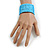 Light Blue Glass Bead Flex Cuff Bracelet - Medium - view 3