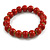 12mm Red Round Ceramic Bead Flex Bracelet - Size M - view 4