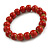 12mm Red Round Ceramic Bead Flex Bracelet - Size M - view 2