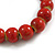 12mm Red Round Ceramic Bead Flex Bracelet - Size M - view 5