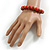 12mm Red Round Ceramic Bead Flex Bracelet - Size M - view 3