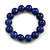 15mm Blue Round Ceramic Bead Flex Bracelet - Size M - view 2