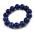 15mm Blue Round Ceramic Bead Flex Bracelet - Size M - view 4