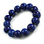 15mm Blue Round Ceramic Bead Flex Bracelet - Size M - view 6