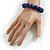 15mm Blue Round Ceramic Bead Flex Bracelet - Size M - view 3