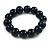 15mm Dark Blue Round Ceramic Bead Flex Bracelet - Size S/M