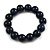15mm Dark Blue Round Ceramic Bead Flex Bracelet - Size S/M - view 2