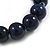 15mm Dark Blue Round Ceramic Bead Flex Bracelet - Size S/M - view 5