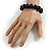15mm Dark Blue Round Ceramic Bead Flex Bracelet - Size S/M - view 3