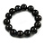 13mm Black Round Ceramic Bead Flex Bracelet - Size M - view 4