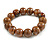 13mm Caramel Brown Round Ceramic Bead Flex Bracelet - Size M - view 5