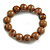13mm Caramel Brown Round Ceramic Bead Flex Bracelet - Size M - view 7